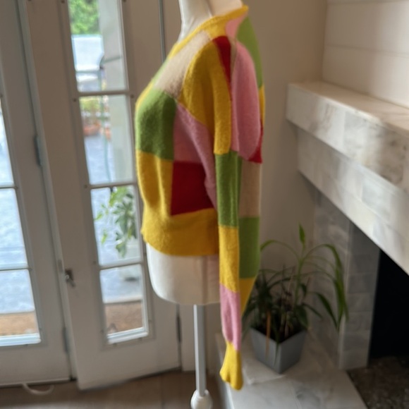 Zara Bright Checkered Crop Crewneck Sweater Size M ASO Alia Bhatt & Kriti Sanon - Picture 11 of 16